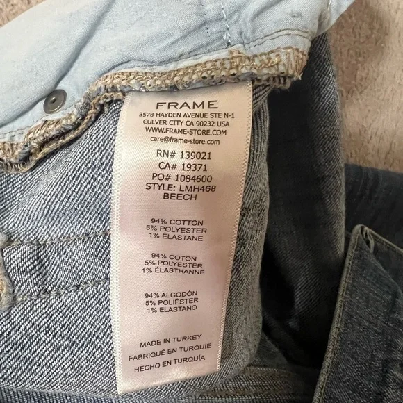 Frame Men’s L’Homme Slim blue jeans.